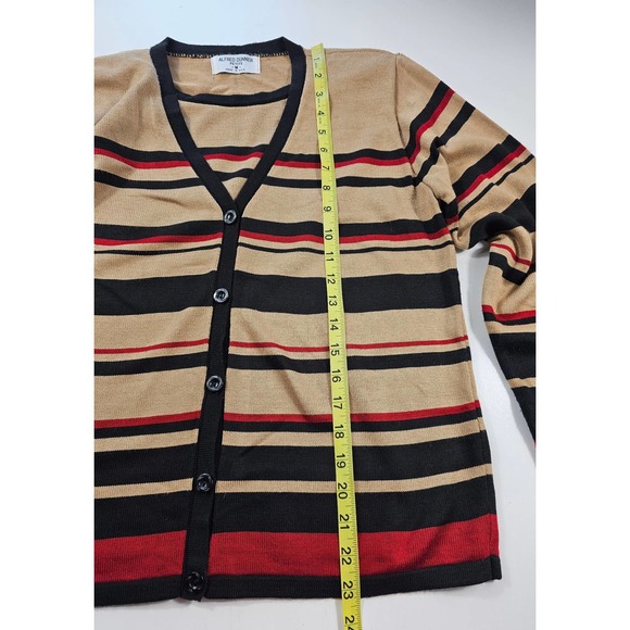 Alfred dunner M PETITE Layered striped blouse cardigan look EUC ^* - Picture 7 of 8